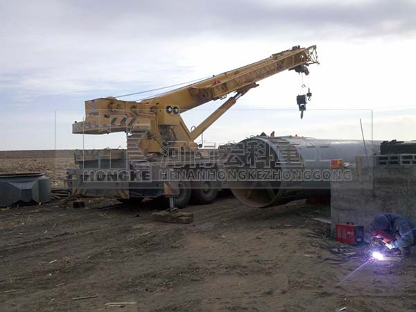 黑龍江呼蘭縣頁巖陶粒回轉窯生產線安裝現(xiàn)場